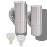 Outdoor LED Wall Lights 2 pcs Stainless Steel Up/Downwards 42415