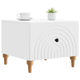 Coffee Table with Drawer White 49 x 50 x 40 cm Engineered Wood 894275