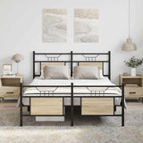 Bed Frame without Mattress Sonoma Oak 140x190 cm Engineered Wood 4106810