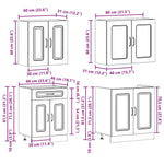 ZNTS 4 Piece Kitchen Cabinet Set Kalmar Black Engineered Wood 3314852