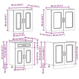 ZNTS 4 Piece Kitchen Cabinet Set Kalmar Black Engineered Wood 3314852