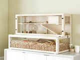 Wooden Hamster Cage with Hut, Wheel, Ramps, Removable Viewing Panels, 100 x 50 x 84 cm, Natural Wood T3398P553398