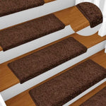 ZNTS Stair Mats 30 pcs 65x21x4 cm Brown 3365828