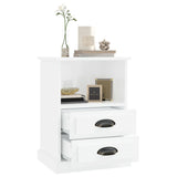 ZNTS Bedside Cabinet High Gloss White 43x36x60 cm 816332