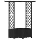 Raised Bed with Trellis and Roof Black 124.5 x 40 x 138 cm PP 42032542