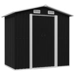 ZNTS Garden Storage Shed Anthracite Steel 204x132x186 cm 47028