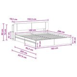 Bed Frame with Storage Grey Sonoma 180 x 200 cm Engineered Wood 3433601