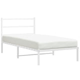 Metal Bed Frame without Mattress with Headboard White 100x200cm 355409