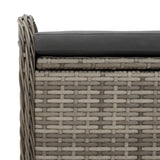 Storage Bench with Cushion Grey 80x51x52 cm Poly Rattan 365731