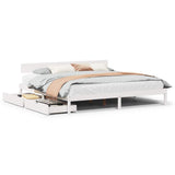 Bed Frame without Mattress White 180x200 cm Super King Solid Wood Pine 3301521