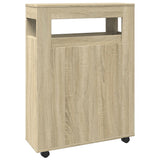 Narrow Bathroom Cabinet with Wheels Sonoma Oak Engineered Wood 855270