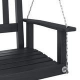 Garden Swing Bench with Metal Chains Black Solid Wood Fir 4008978