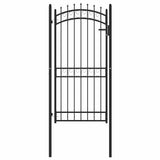 Fence Gate EMMEN with Spikes Steel 103x147 cm Black 146382