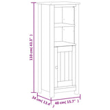 3 Piece Bathroom Furniture Set BERG Black Solid Wood Pine 3206497