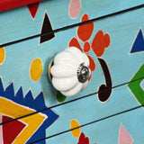 Console Table Solid Mango Wood Blue Hand Painted 244596