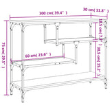 Console Table Smoked Oak 100x30x75 cm Engineered Wood 838915