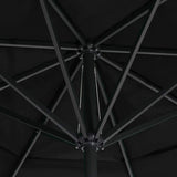 Garden Parasol with Aluminium Pole 600 cm Black 47376