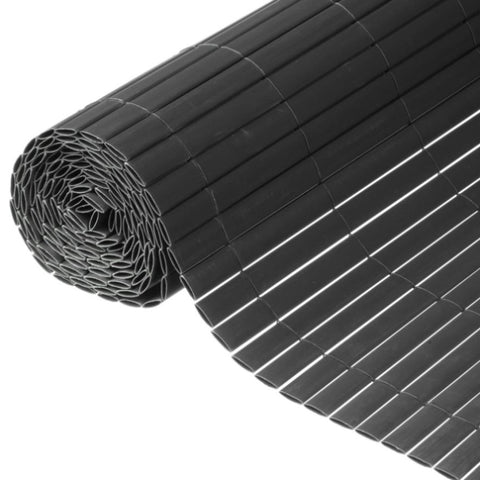 ZNTS Nature Double Sided Garden Screen PVC 1x3m Anthracite 428521