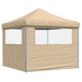 Foldable Party Tent Pop-Up with 2 Sidewalls Beige 4004921