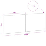 Wall-Mounted Headboard BREDA High Gloss White Engineered Wood 897619