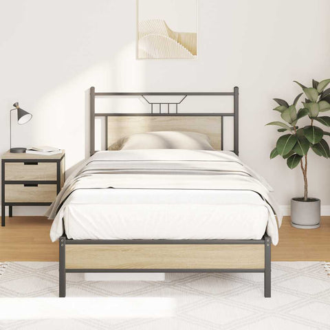 Bed Frame without Mattress Sonoma Oak 107x203 cm Engineered Wood 4106940