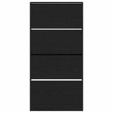 Shoe Cabinet Black oak 80 x 21 x 163.5 cm Engineered wood 3334027