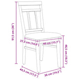 Dining Chair 2 pcs White and Brown Solid Rubber Wood 42020508