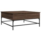 ZNTS Coffee Table Brown Oak 95x95x45 cm Engineered Wood and Metal 3217068