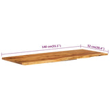Bathroom Vanity Top Solid Acacia Wood 140x52x2.5 cm 286325