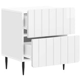 Bedside Cabinet High Gloss White 43 x 34.5 x 49.5 cm 894303