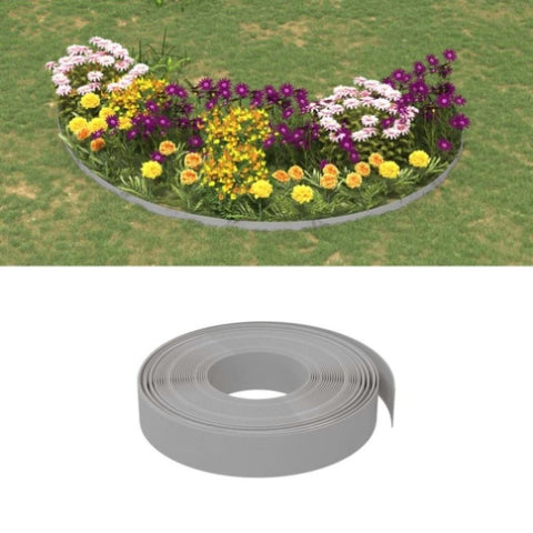 ZNTS Garden Edgings 2 pcs Grey 10 m 10 cm Polyethylene 3155428