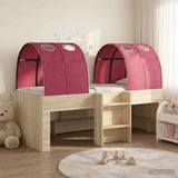 Bed with Tunnel 3 pcs Sonoma and Red Engineered Wood 3423579
