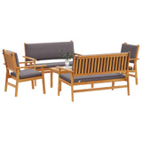Garden Sofa Set 5 pcs Brown 75 x 45 x 38cm Solid Acacia wood 3331814
