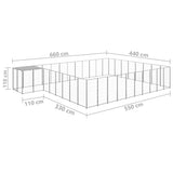 Dog Kennel Silver 25.41 m Steel 3082235