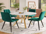 Modern and sleek round marble dining table , X-shaped coffee table with metal support, N639P264482G