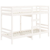 Bunk Bed without Mattress White 75x190 cm Small Single Solid Wood Pine 3139845