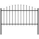 Garden Fence with Spear Top Steel 181x150 cm Black 144943