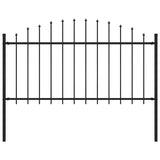 Garden Fence with Spear Top Steel 181x150 cm Black 144943