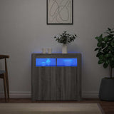 Sideboard with LED Lights Grey Sonoma 80x35x75 cm 815730