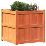 Garden Planter Wax Brown 70x70x70 cm Solid Wood Pine 837436