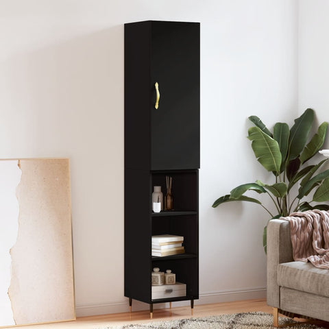 Highboard Black 34.5x34x180 cm Engineered Wood 3198962
