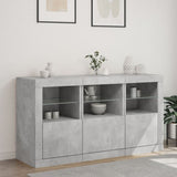 Sideboard with LED Lights Concrete Grey 123x37x67 cm 3209061