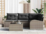 Garden Sofa Set Grey Poly Rattan 3346029