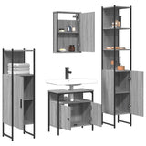 4 Piece Bathroom Furniture Set Grey Sonoma Engineered Wood 3214828