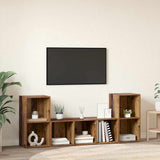 TV Cabinet Set Wall-mounted 3 pcs Brown Engineered Wood 3393252