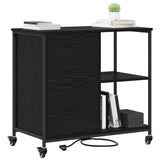 Cabinet with Charging Station Black Oak 76 x 41 x 72 cm 859835