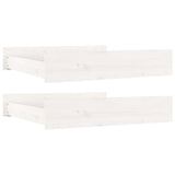 Bed Drawers 2 pcs White Solid Wood Pine 814990