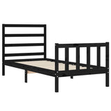 Bed Frame without Mattress Black 100x200 cm Solid Wood Pine 3191900