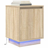 ZNTS Bedside Cabinets with LED Lights 2 pcs Sonoma Oak 38x34x50 cm 861270