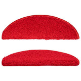 Stair Mats 10 pcs 56x17x3 cm Red Half Round 149797